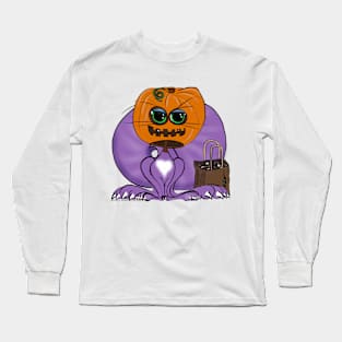 Boo-Boo Pumpkin Head, Trick or Treat Kitty Long Sleeve T-Shirt